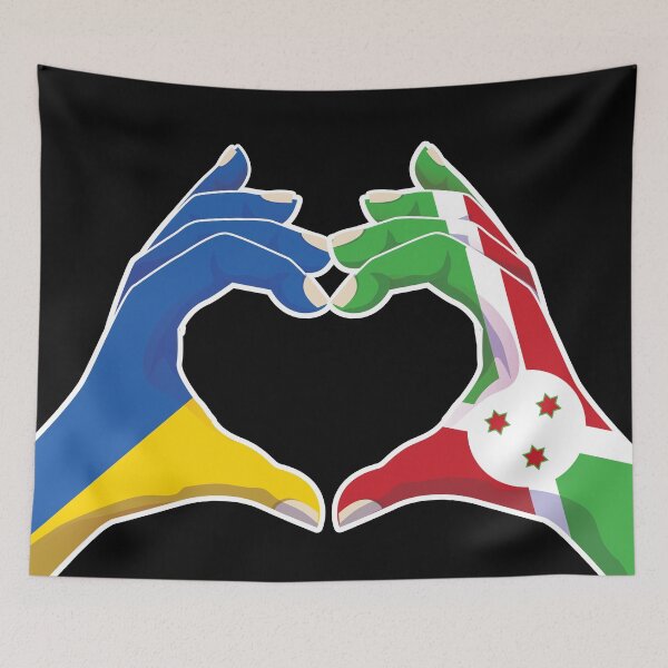 Item preview, Burundi Burundian Ukraine Ukrainian Love Heart Peace designed and sold by FlagX.