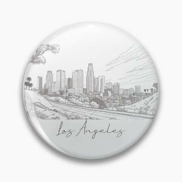 Item preview, Los Angeles Cityscape View Line art designed and sold by PrintsByVickson.