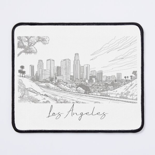 Item preview, Los Angeles Cityscape View Line art designed and sold by PrintsByVickson.