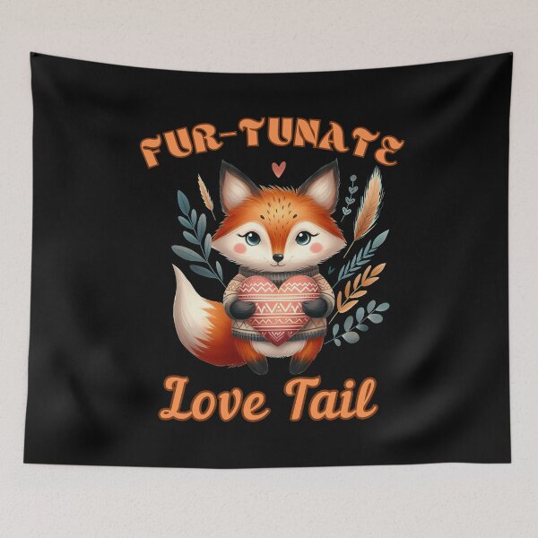 Item preview, Fur-tunate Love Tail. fox portrait designed and sold by FoxVibes.