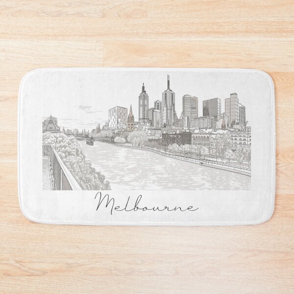 Item preview, Melbourne Cityscape View Line art designed and sold by PrintsByVickson.
