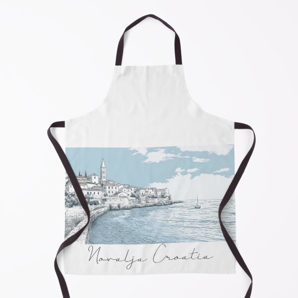 Item preview, Novalja Croatia Cityscape View Line art View 2 designed and sold by PrintsByVickson.