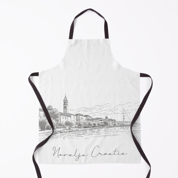 Item preview, Novalja Croatia Cityscape View Line art View designed and sold by PrintsByVickson.