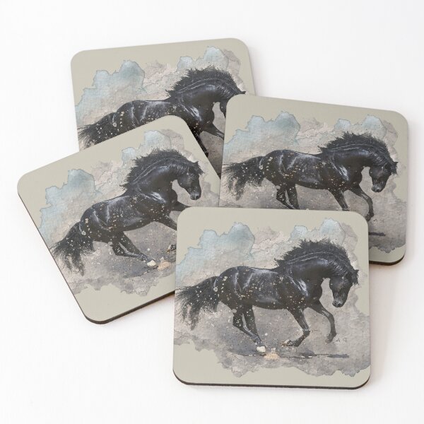 Item preview, Black Horse running watercolor  designed and sold by antonietta40.