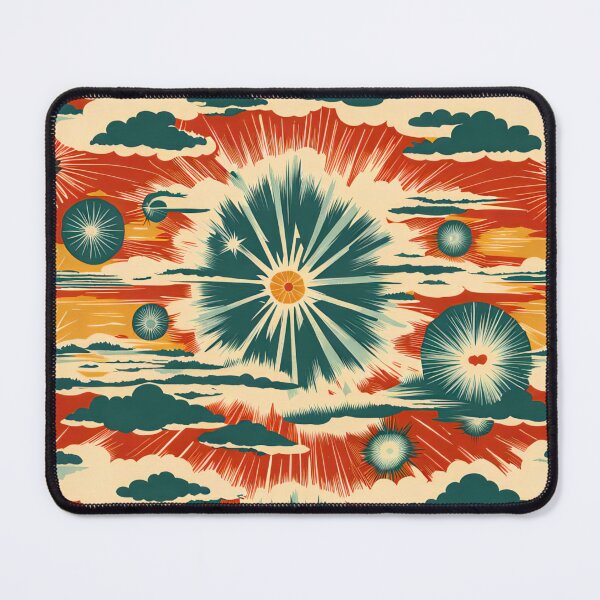 Item preview, More atomic starbursts on red designed and sold by Joanne Walsh.