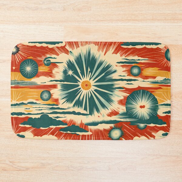 Item preview, More atomic starbursts on red designed and sold by Joanne Walsh.