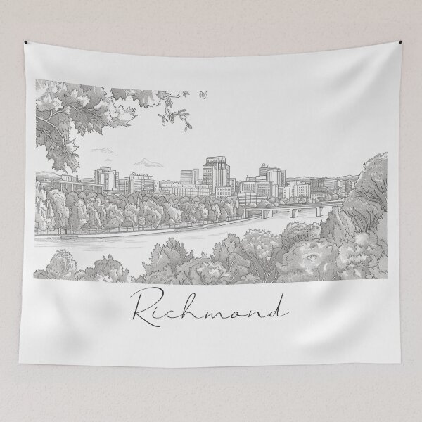 Item preview, Richmond Cityscape View Line art View designed and sold by PrintsByVickson.