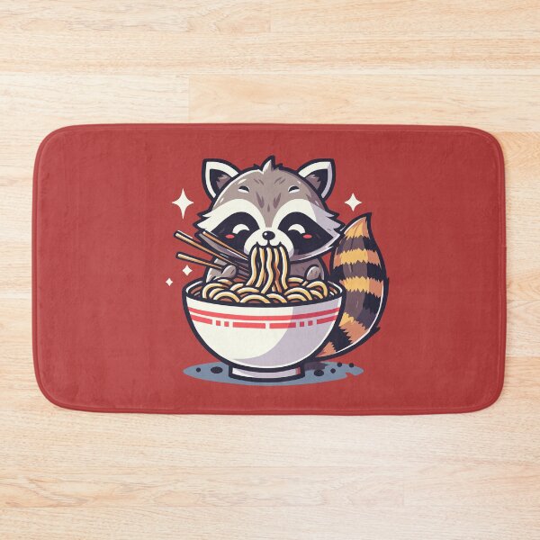 Item preview, Cozy Raccoon Noodle Feast - Cute Animal Art designed and sold by Designowner.