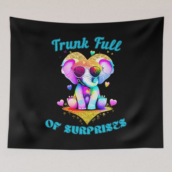 Item preview, Trunk Full Of Surprises. colorful elephant designed and sold by ElephantVibes.
