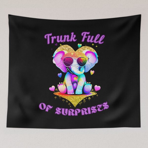 Item preview, Trunk Full Of Surprises. elephant portrait designed and sold by ElephantVibes.
