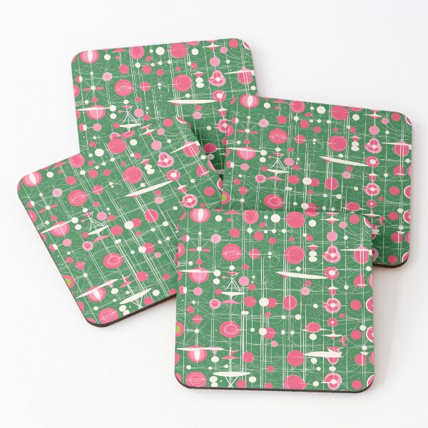 Item preview, Atomic starbursts on green again designed and sold by Joanne Walsh.