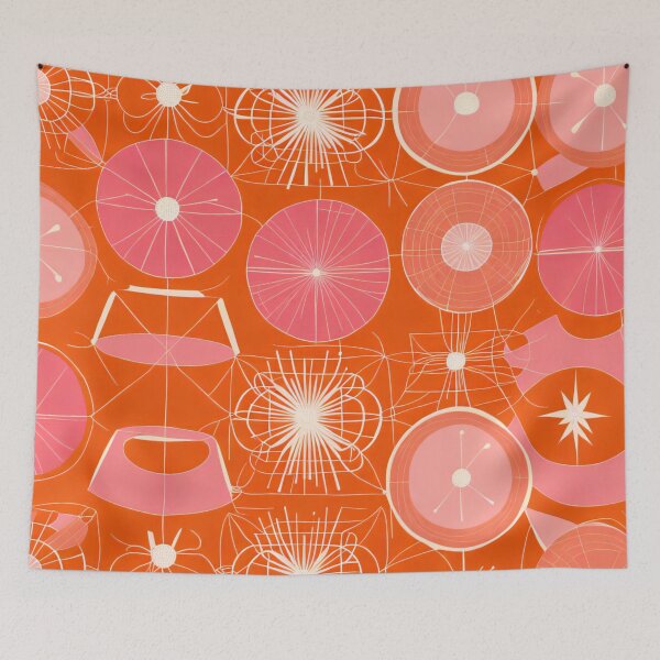 Item preview, Pink and red big starbursts designed and sold by Joanne Walsh.