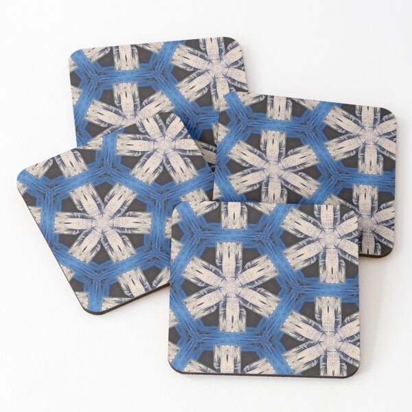 Item preview, Abstract Blue Snowflakes Painting designed and sold by KiwiArtistDK.