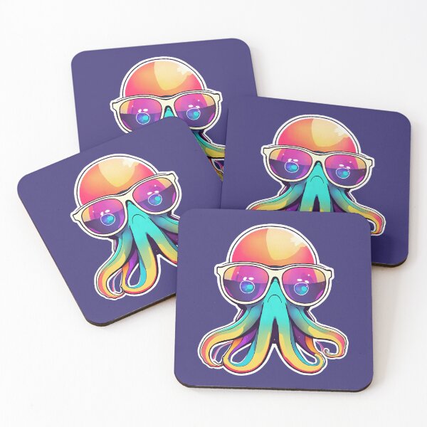 Item preview,  illustration of a cute grumpy octupus wearing glasses designed and sold by Cosmicreations1.