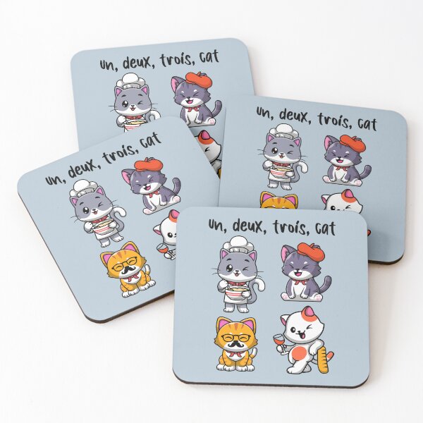 Item preview, Un deux trois cat - cute French cats (on light colors) designed and sold by messy-nessie.