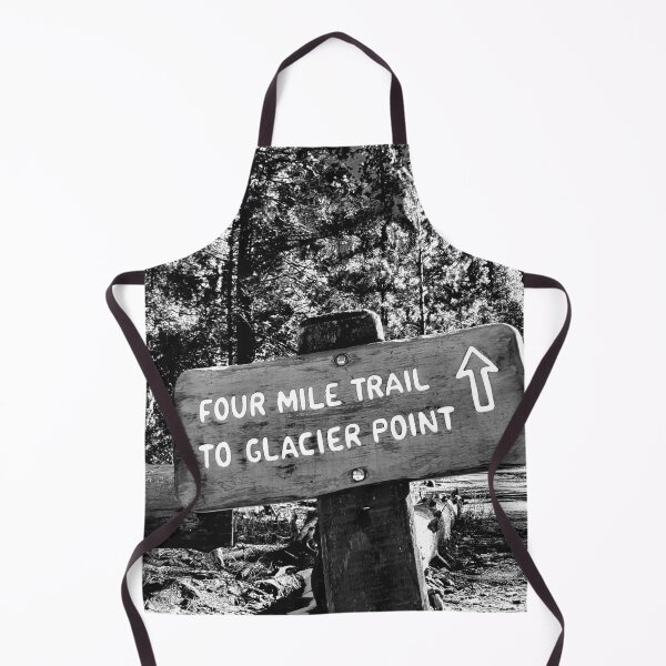 Item preview, Four Mile Trail To Glacier Point Sign in Black White Photography designed and sold by HippieFarms11.