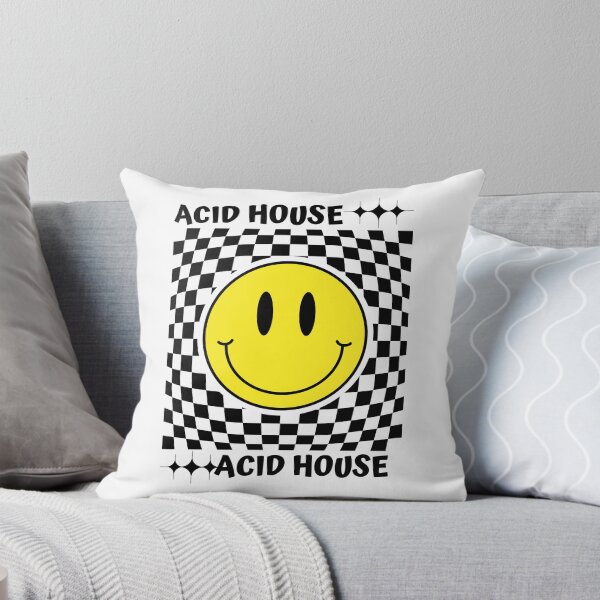Item preview, ACID HOUSE  - Checker Smiley (Black)  designed and sold by Discothreadz.