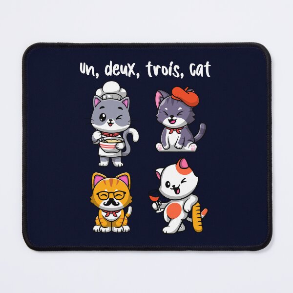 Item preview, Un deux trois cat - cute French cats (on dark colors) designed and sold by messy-nessie.