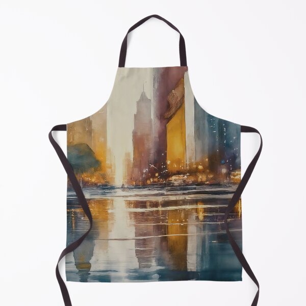 Item preview, Urban Serenity: Reflective Cityscape in Watercolor designed and sold by ZipperDragon88.