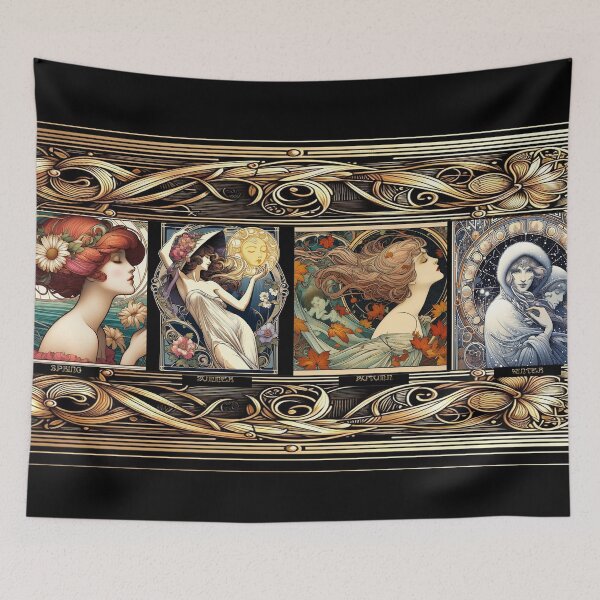 Item preview, Art nouveau Four Seasons designed and sold by Foxlindesigns.