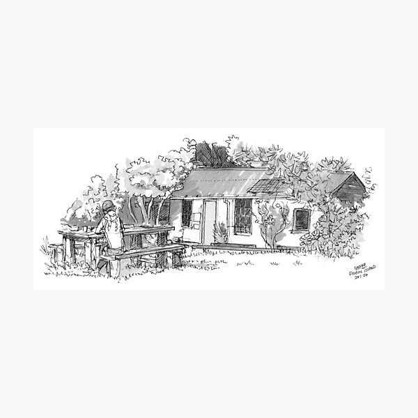 Item preview, Pigeon Island Hut Watercolour designed and sold by Tom Napper Design.