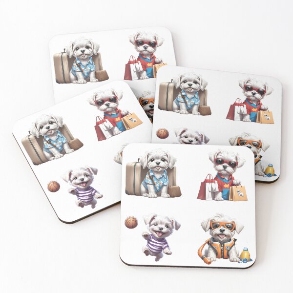 Item preview, Maltese cute puppy dog travel Sticker Pack 3 designed and sold by Keffy.