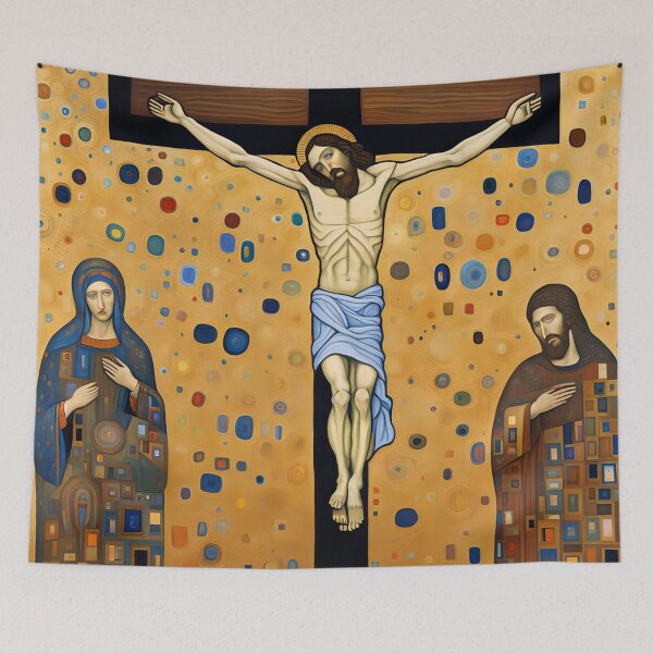 Aperçu de l'œuvre Crucifixion Klimt style créée et vendue par Joanne Walsh.