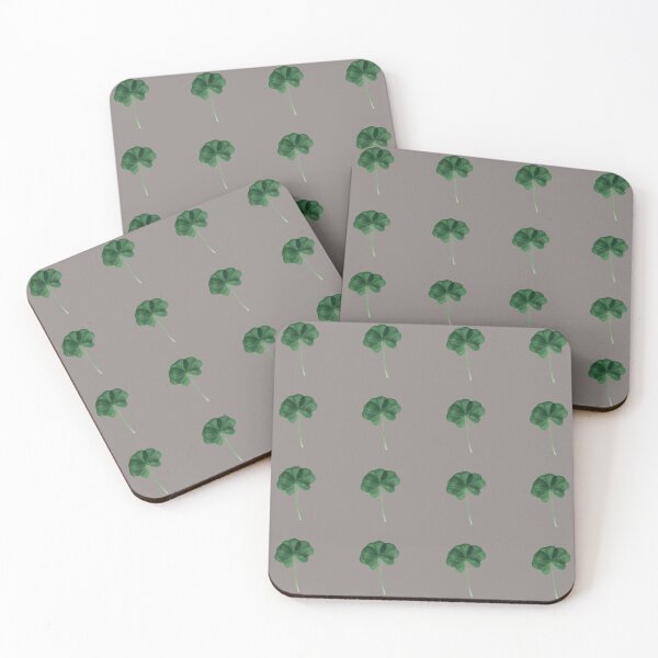Item preview, Cement Gray Bright Green Clovers Real Five Leaf Clover St. Patrick's Day designed and sold by kattakitty.