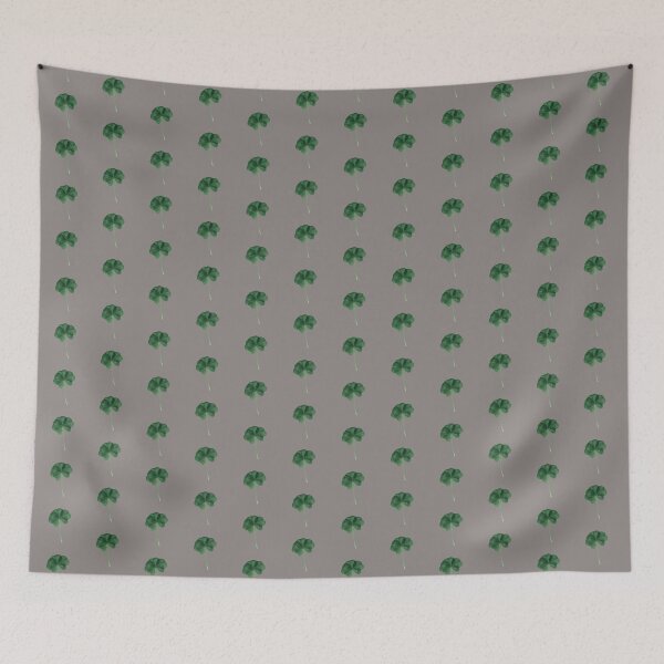 Item preview, Cement Gray Bright Green Clovers Real Five Leaf Clover St. Patrick's Day designed and sold by kattakitty.