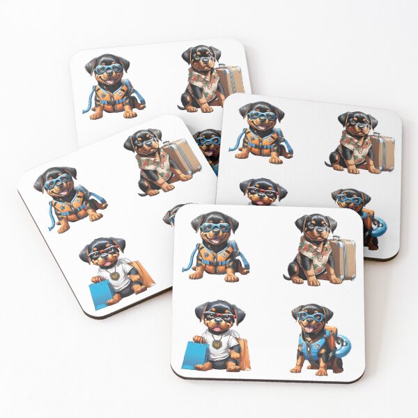 Item preview, Rottweiler cute puppy dog travel Sticker Pack 2 designed and sold by Keffy.