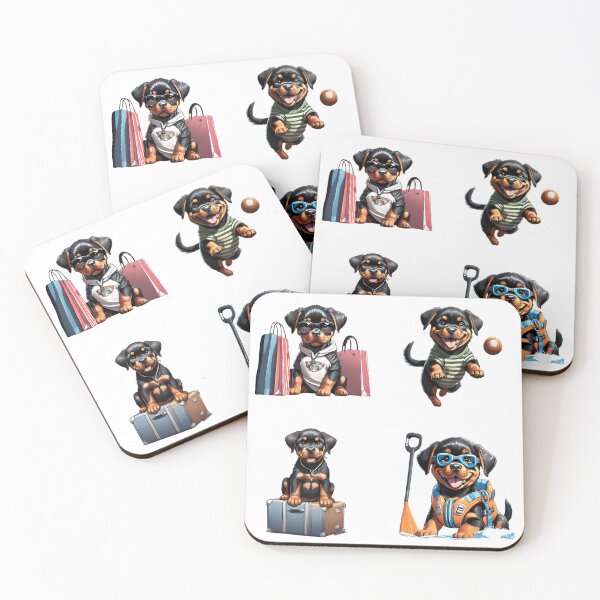 Item preview, Rottweiler cute puppy dog travel Sticker Pack 3 designed and sold by Keffy.
