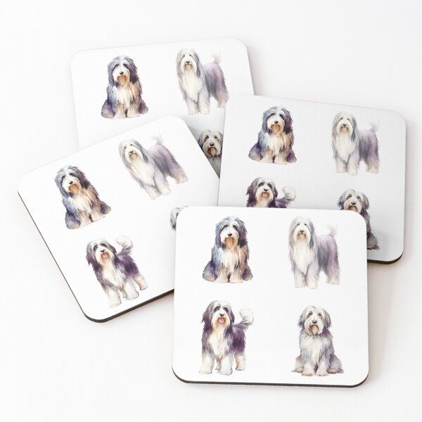 Item preview, Watercolor Bearded Collie Dogs designed and sold by TheAnimalZ00.