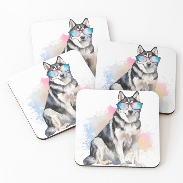 Item preview, Watercolor Husky Wearing Sunglasses designed and sold by TheAnimalZ00.