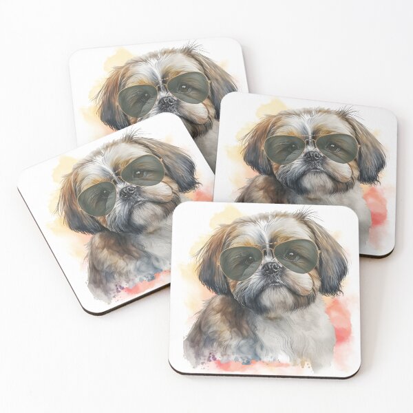 Item preview, Watercolor Shih Tzu Wearing Sunglasses designed and sold by TheAnimalZ00.