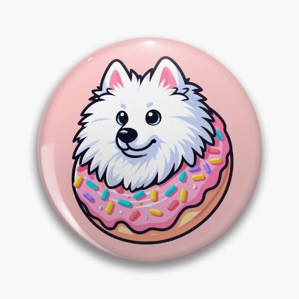 Item preview, Japanese Spitz Pink Donut Kawaii Cute Puppy Dog designed and sold by Elarex.