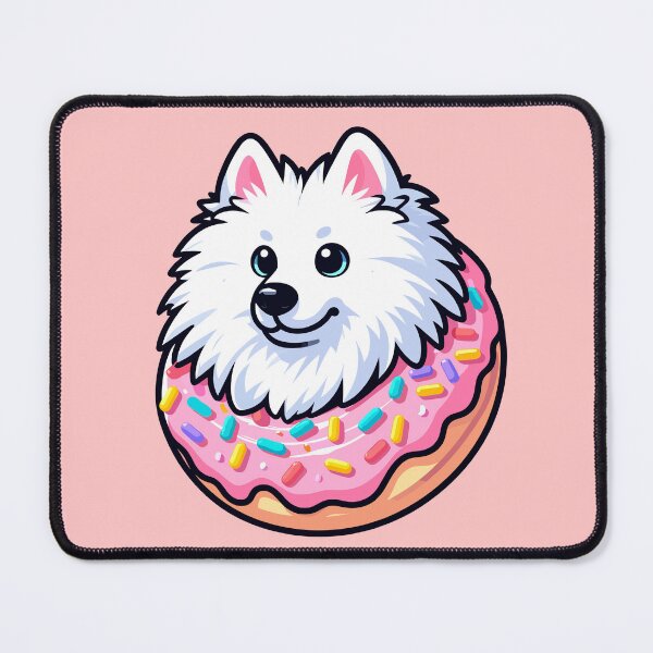 Item preview, Japanese Spitz Pink Donut Kawaii Cute Puppy Dog designed and sold by Elarex.