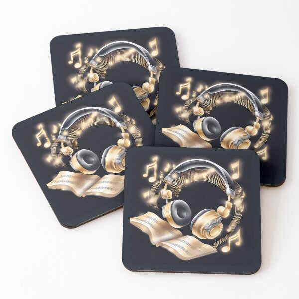 Item preview, Golden music headphones designed and sold by Artbellachi.