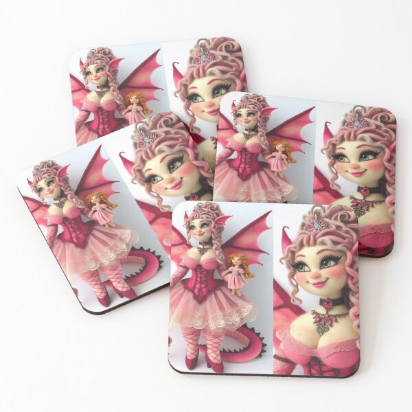 Item preview, Pink Burlesque Dragon Fairy designed and sold by FairytalePress.