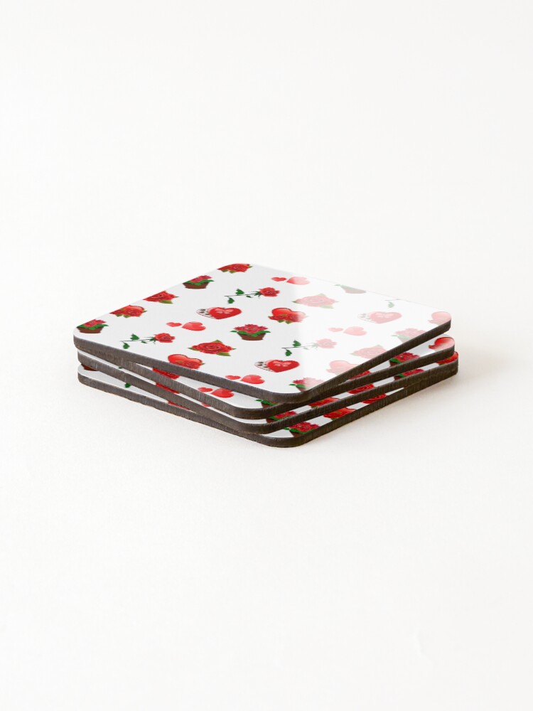 Thumbnail 4 of 5, Coasters (Set of 4), Red Roses designed and sold by RabbitK.