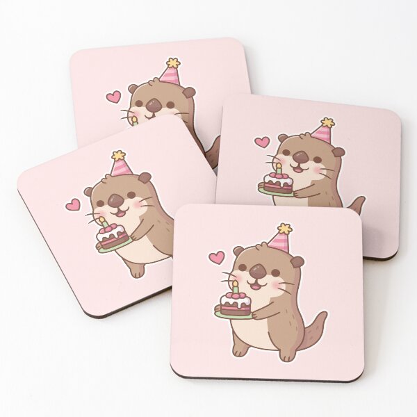 Item preview, Cute Otter With Birthday Cake designed and sold by rustydoodle.