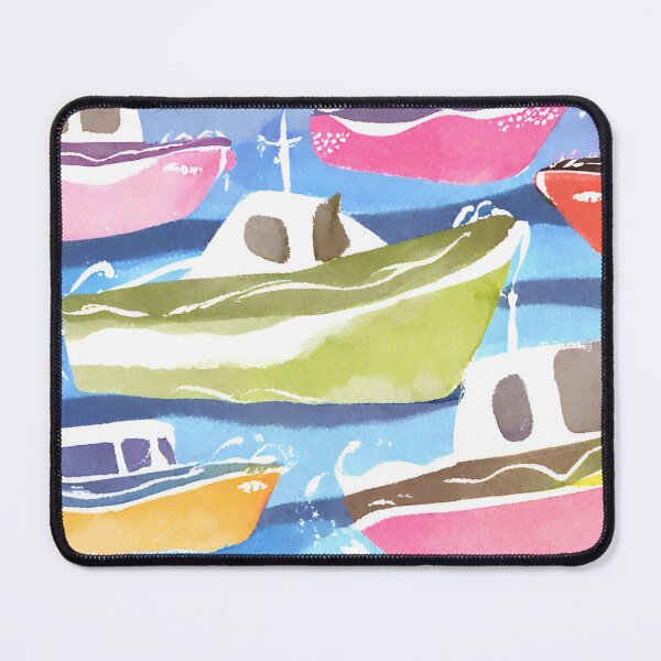 Item preview, Colourful boats in the water design designed and sold by Andykinoz.
