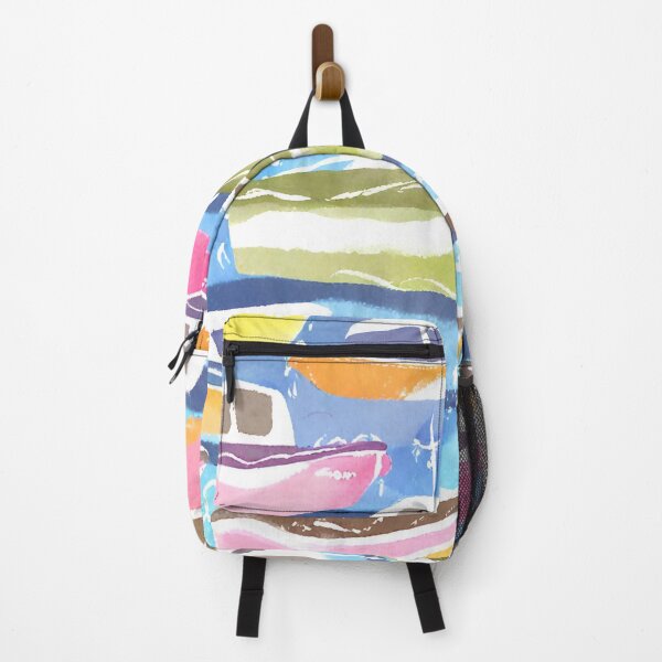 Item preview, Colourful boats in the water design designed and sold by Andykinoz.