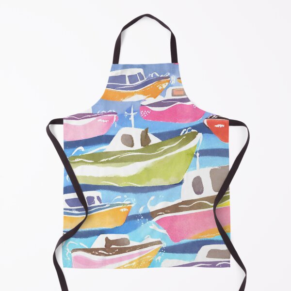 Item preview, Colourful boats in the water design designed and sold by Andykinoz.