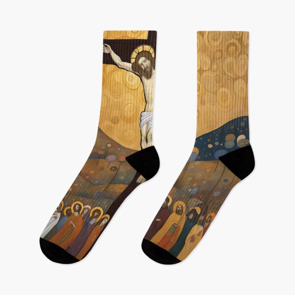 Item preview, Crucifixion with crowd Klimt style designed and sold by Joanne Walsh.