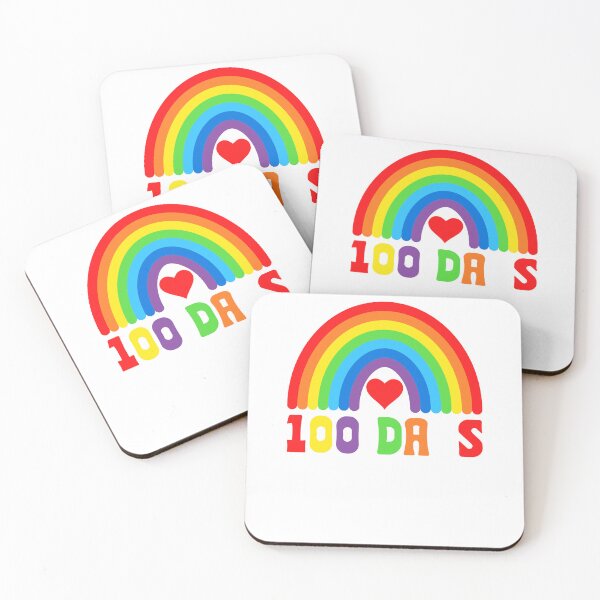 Item preview, 100 Days Brighter Cute Red Heart Rainbow Kids Teacher Retro designed and sold by roboartpixel.