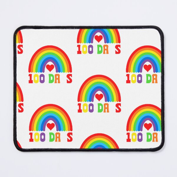 Item preview, 100 Days Brighter Cute Red Heart Rainbow Kids Teacher Retro designed and sold by roboartpixel.