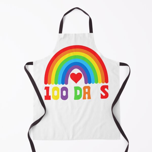 Item preview, 100 Days Brighter Cute Red Heart Rainbow Kids Teacher Retro designed and sold by roboartpixel.