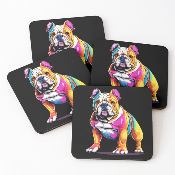 Artikelvorschau, Technicolor Englische Bulldogge entworfen und verkauft von PrintsBySarahB.