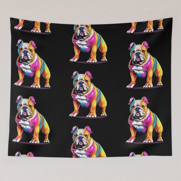 Aperçu de l'œuvre Bouledogue anglais Technicolor créée et vendue par PrintsBySarahB.