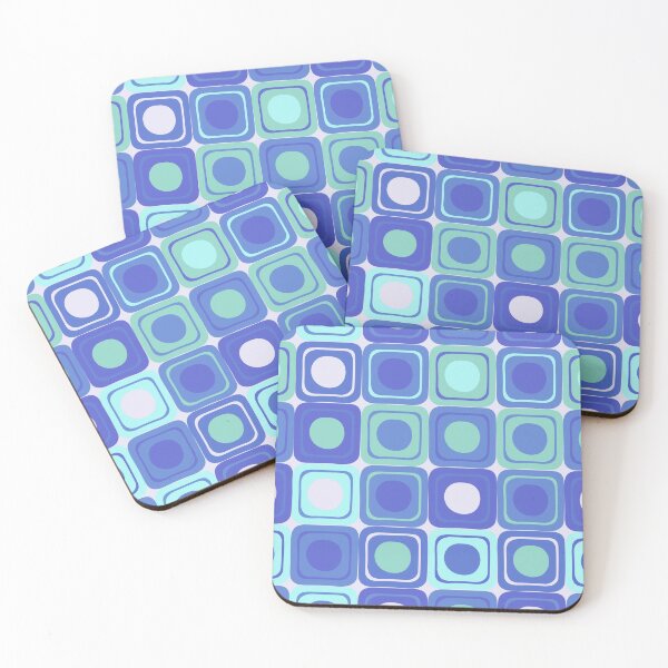 Item preview, Blue Retro Squares Pattern designed and sold by MissQuiss.